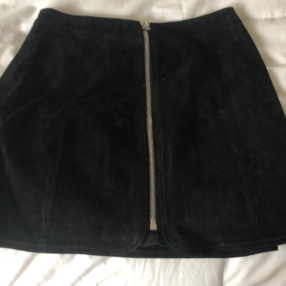 Black suede skirt